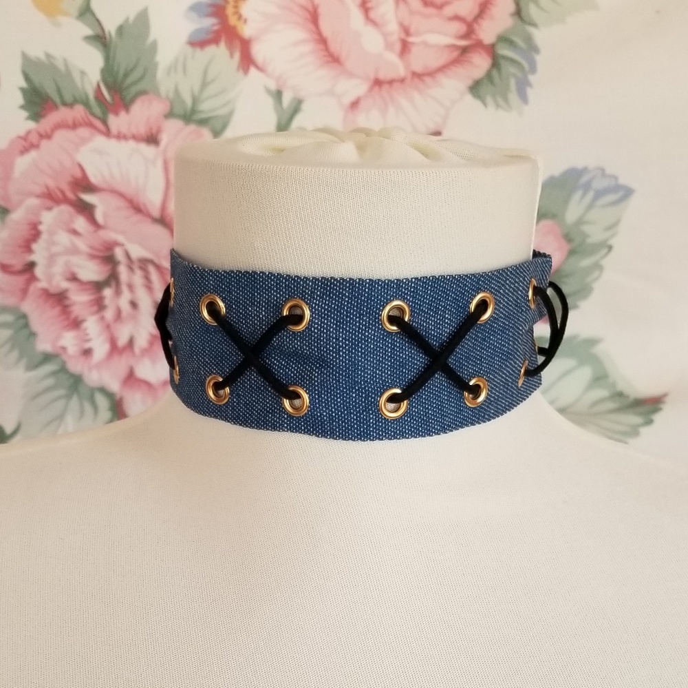 🔥Only One🔥 Denim Choker Festival Necklace